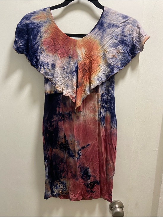 Fred Dresses & Skirts - Fred Tie-Dye Ruffle Mini Dress - Blue, Pink & Orange